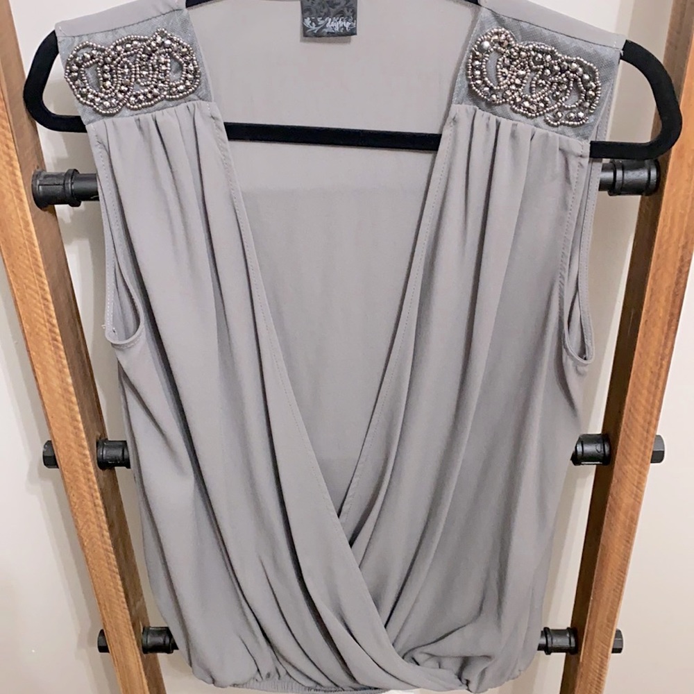 Sleeveless Deep-V Top